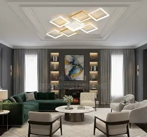 Nordic Led Flush Mount Light, Rectangular Living Room Lamp