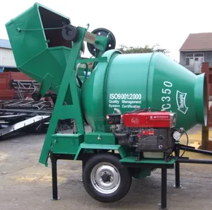 Jzc350 Self Loading Stationary Concrete Mixer With 195 Diesel Engine