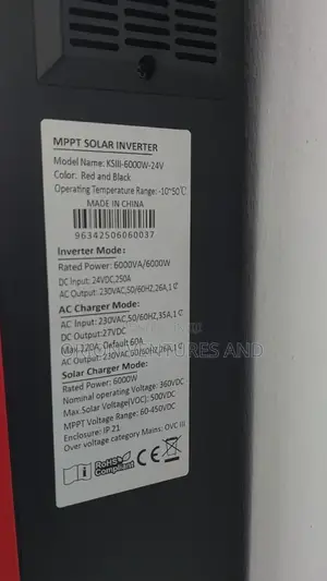 6kva 24v Hybrid Inverter, Works With or Without Battery