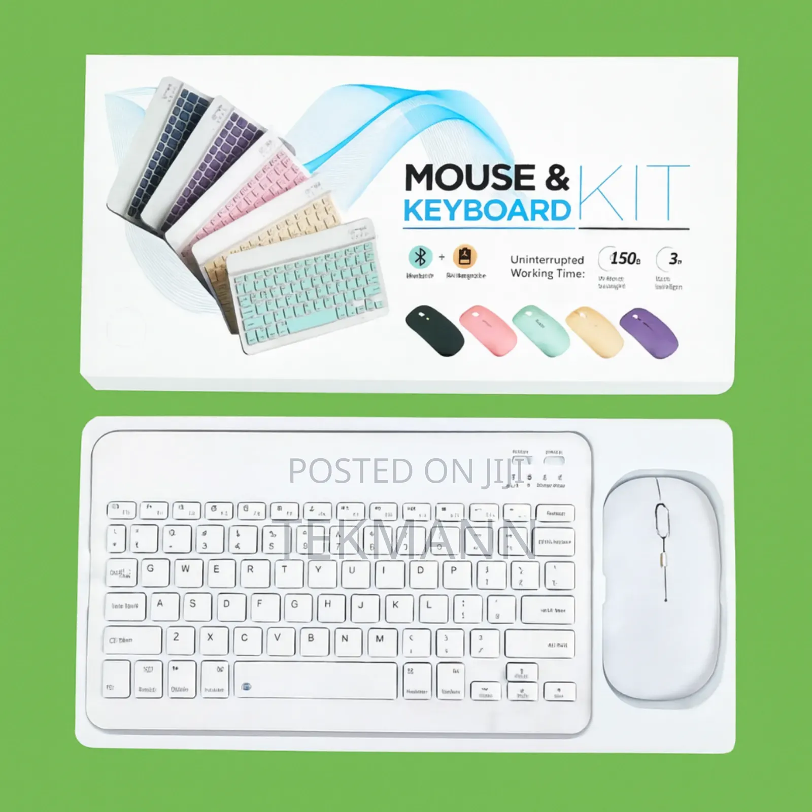 Slim Rechargeable Wireless Keyboard Mouse Combo – Long Battery
