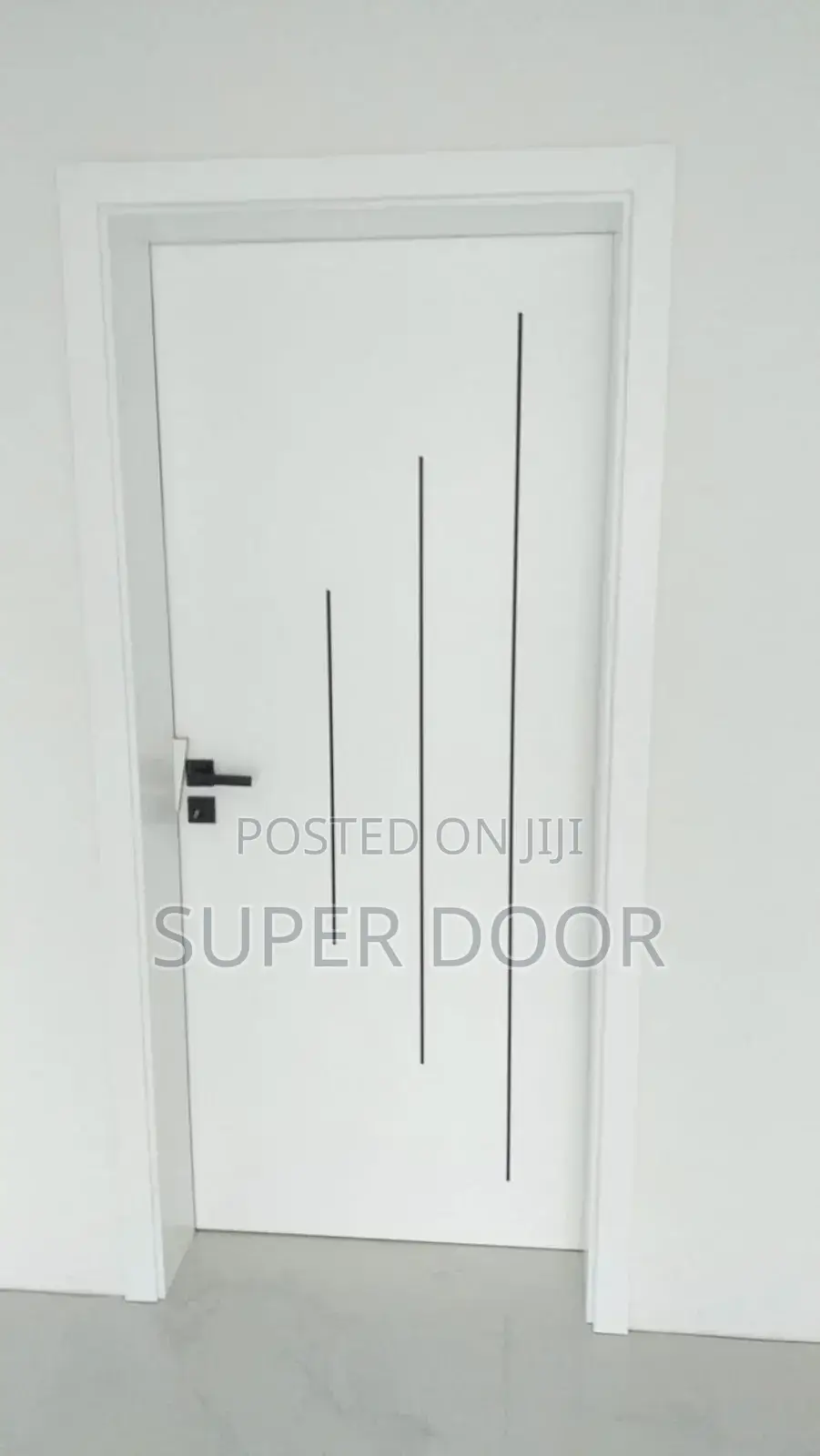 White HDF Door With Frame Only