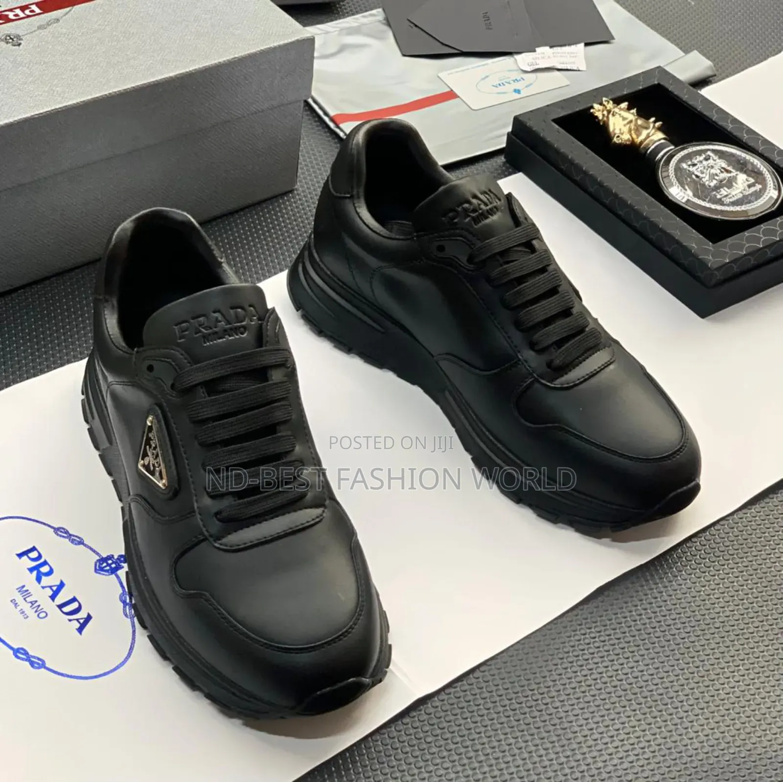 Black Quality Leather Sneakers