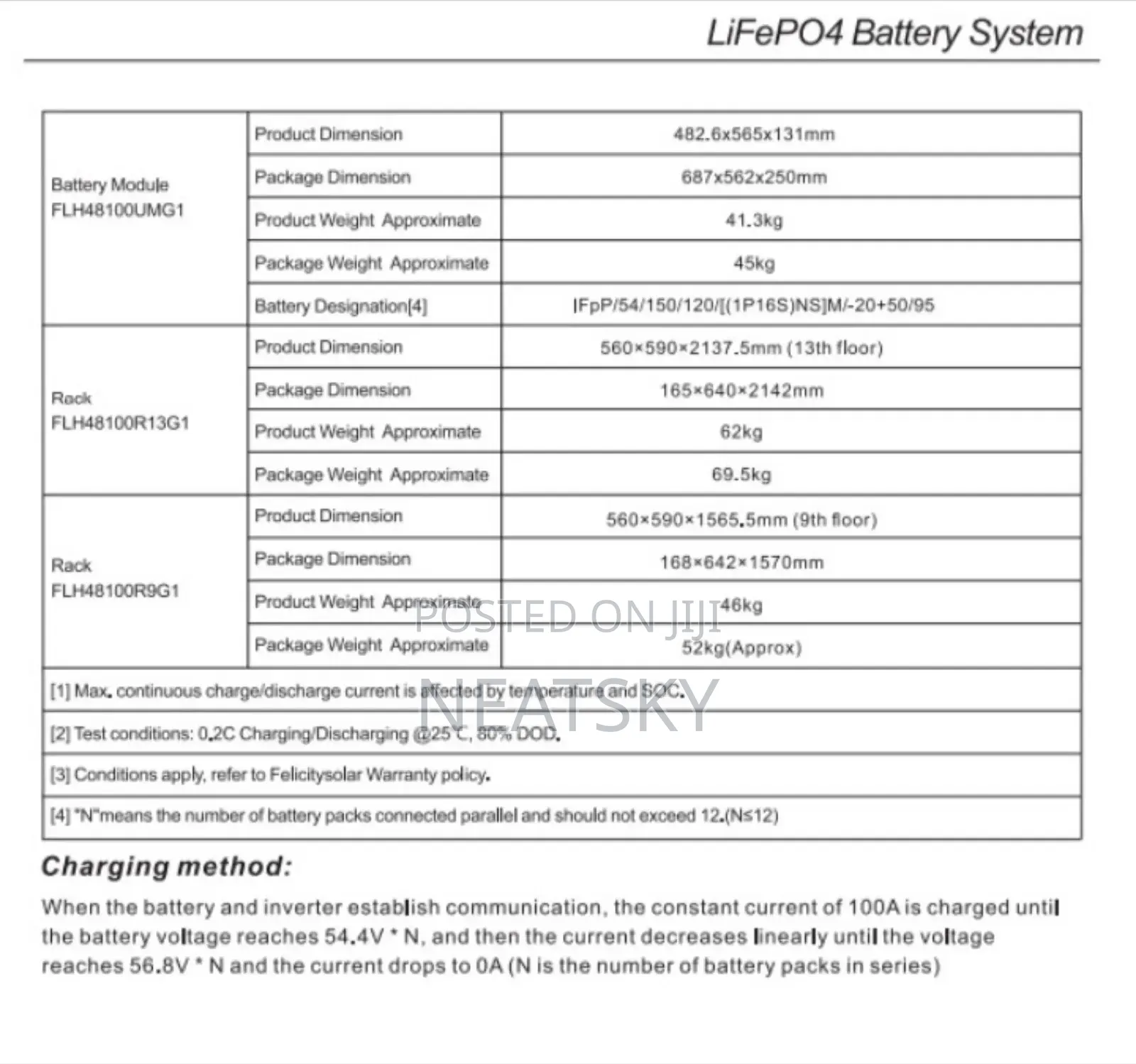 FLH 61.4kwh 614.4v Stackable High Volt Lithium Battery (Flh48100ug1)