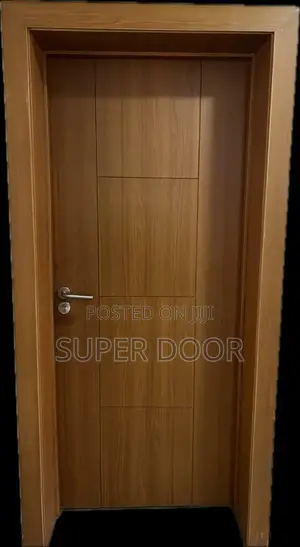 Shining Brown HDF Door With Frame Only