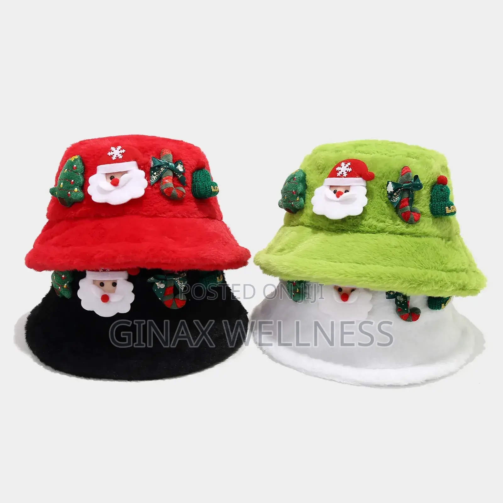 2025 Viral Christmas Bucket Hat – 3d Santa Tree Design (Green)