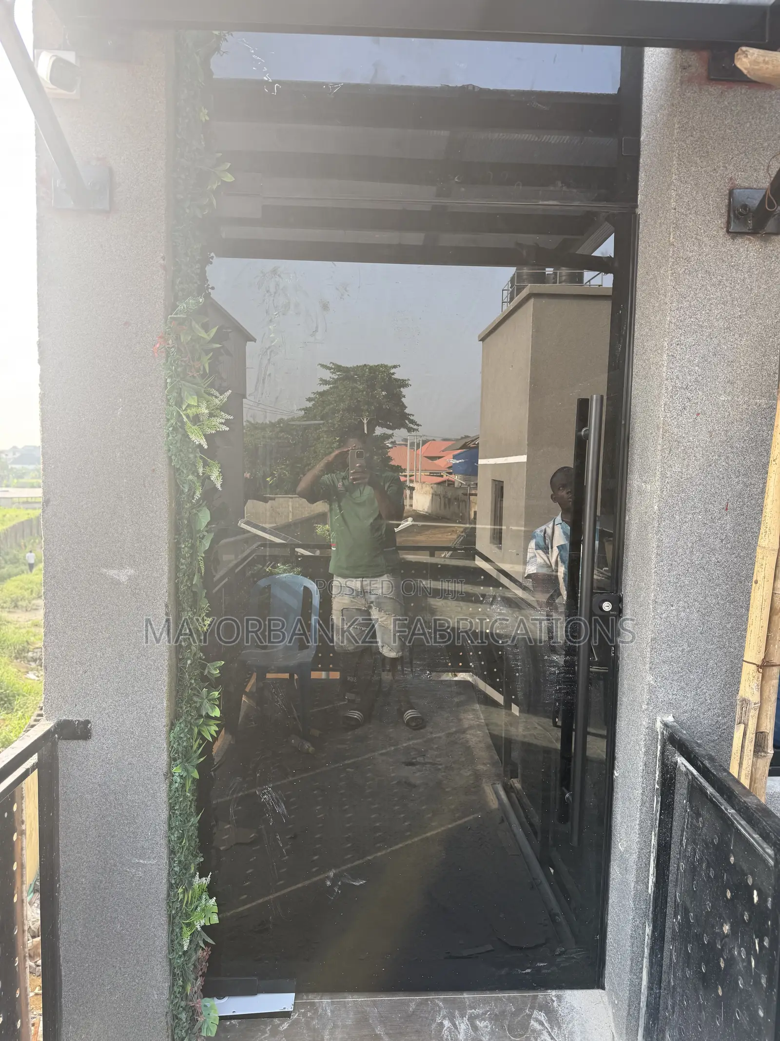 Dark Gray Glass Doors