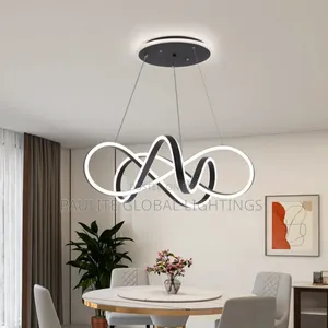 Led Curved Pendant Light With Base Luminescence