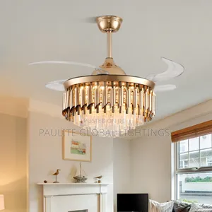 Modern Crystal Led Ceiling Fan Light With Remote Control