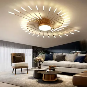 Black and Gold Body Led Multi Head Custom Fireworks Chandeliers