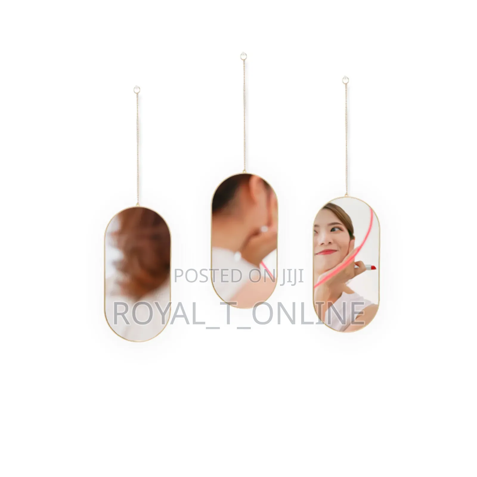 Oval Decorative Mirror in Abuja. Aesthetic Wall Hanging Mirror Set