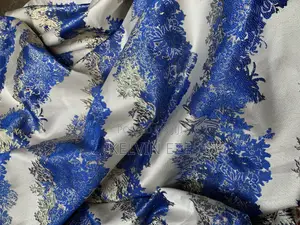 Damask Brocade High-Quality Royal Blue