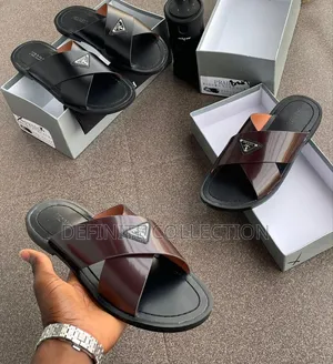 New Prada Unique Leather Slippers