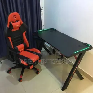 Red and Black Game Chair and Table