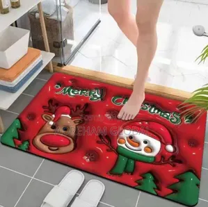 Visual 3d Christmas Decorationrug Bathroomdoor Nonslip Water Absorbing