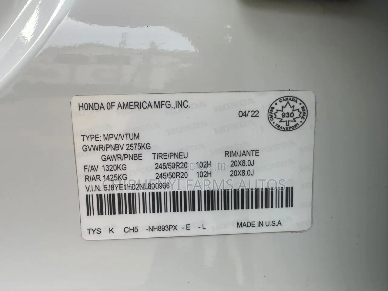 Acura MDX 2022 White