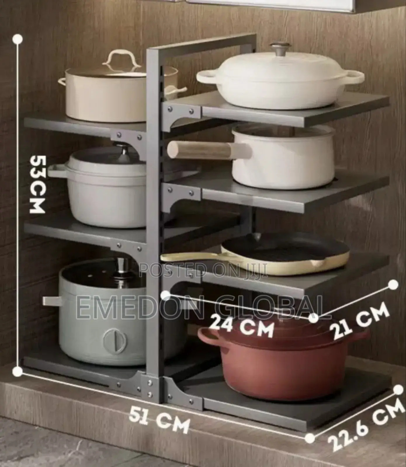 Adjustable Pot and Pan Organizer Rack,