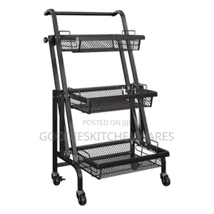 3 Layers Storage Cart Kitchen Trolley Wheel