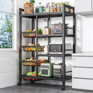 4 Layers Kitchen Organizer Shelf With Wheel