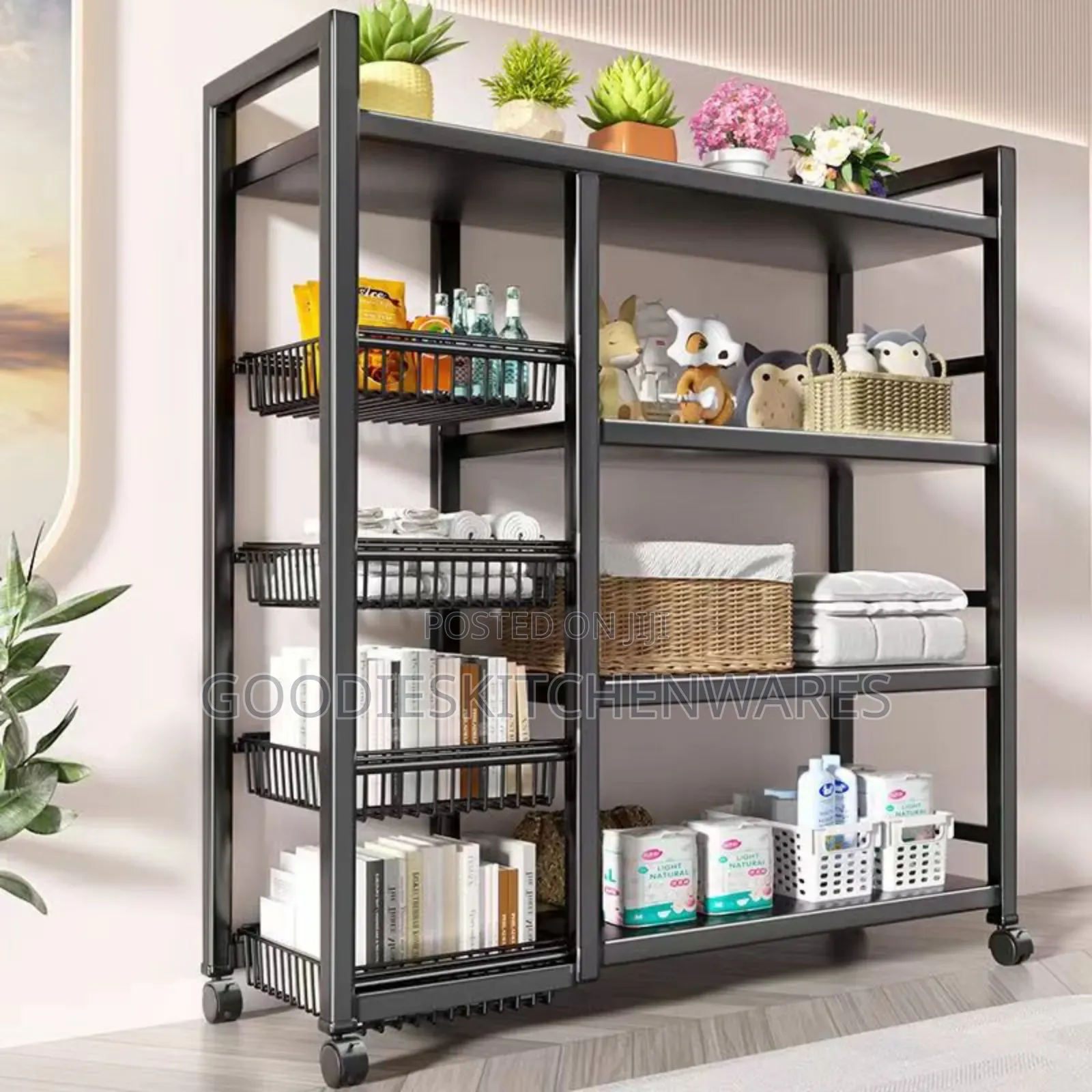 4 Layers Kitchen Organizer Shelf With Wheel