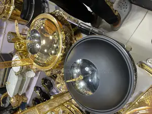 Buffet With Gold Glass