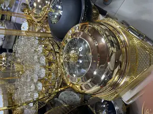 Buffet With Gold Glass