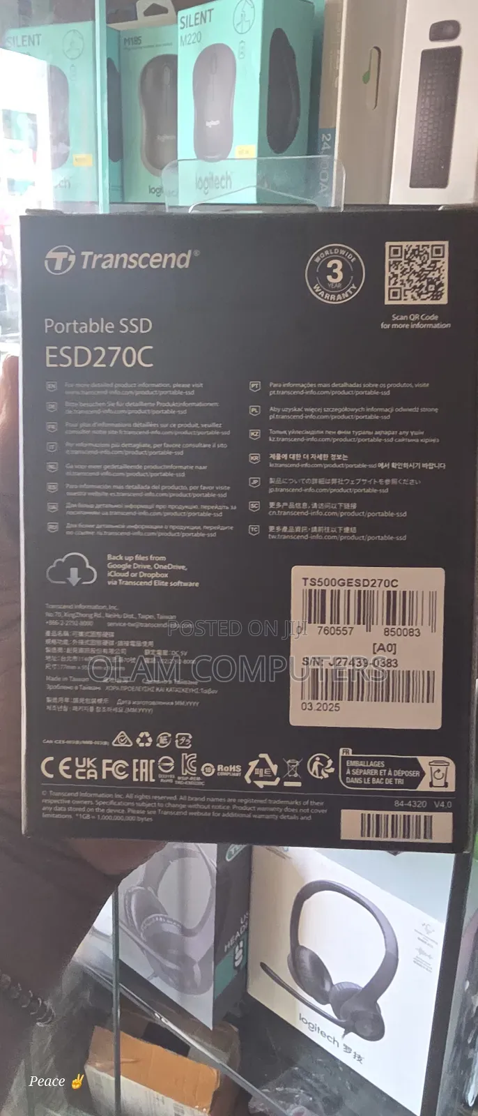 Transcend 500gb Portable SSD External Drive