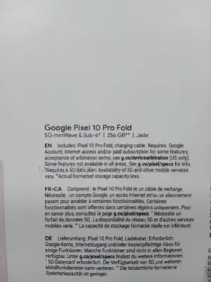 New Google Pixel 10 Pro Fold 512 GB