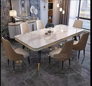 6-Seater Dining Set Marble Top