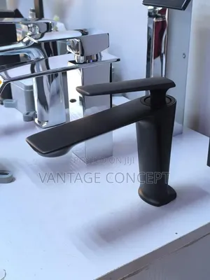 Long Tap Black Basin Mixer