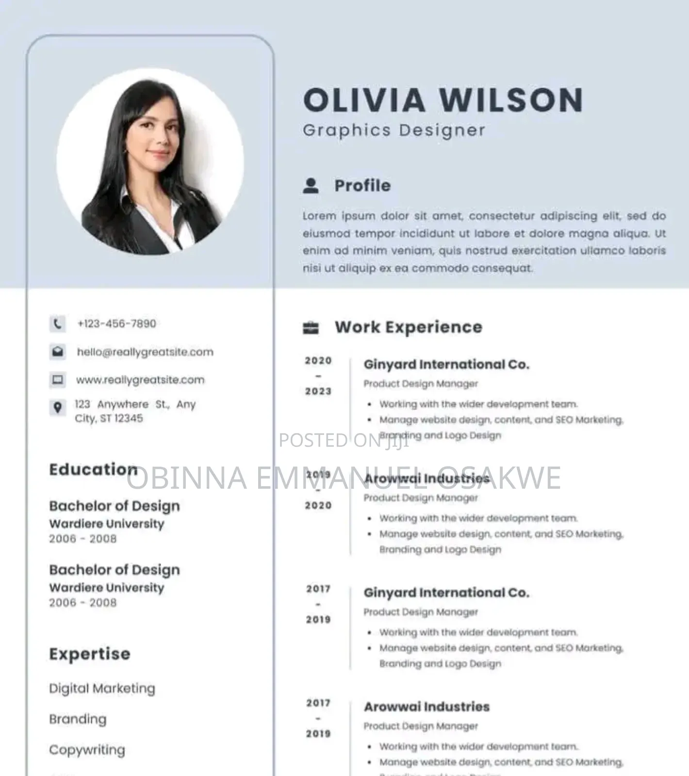 Uk Cv/Resume For Work Or Study.
