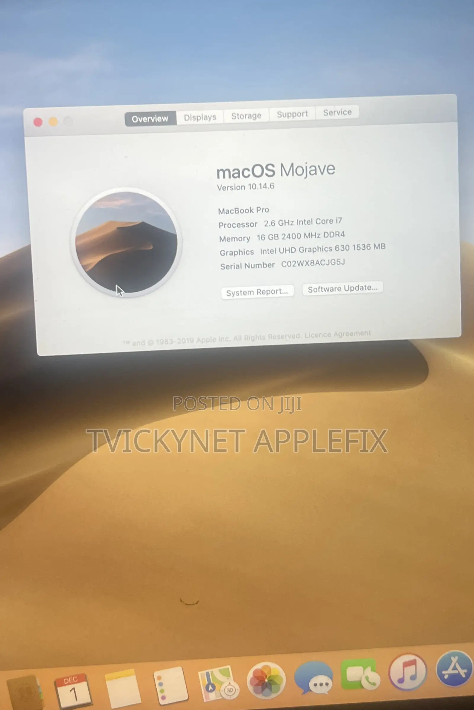 Laptop Apple MacBook Pro 2018 16GB Intel Core i7 SSD 512GB