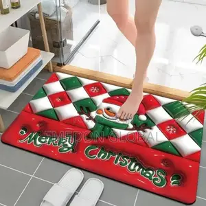 Visual 3d Carpet Red Fun Creative Christmas Rug