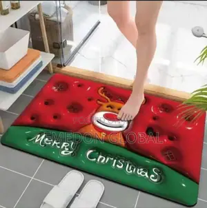 Visual 3d Carpet Red Fun Creative Christmas Rug