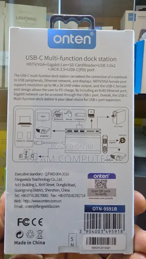 Onten 8-in-1 Usb-Can Multi-Functional Dock Station Otn-9591bb