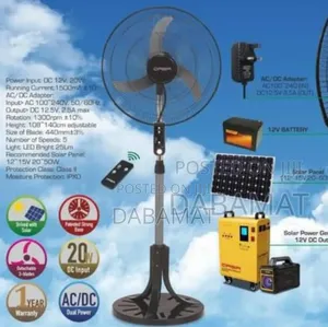 Qasa 18 Inches Ac/Dc Standing Fan With Remote And Night Light