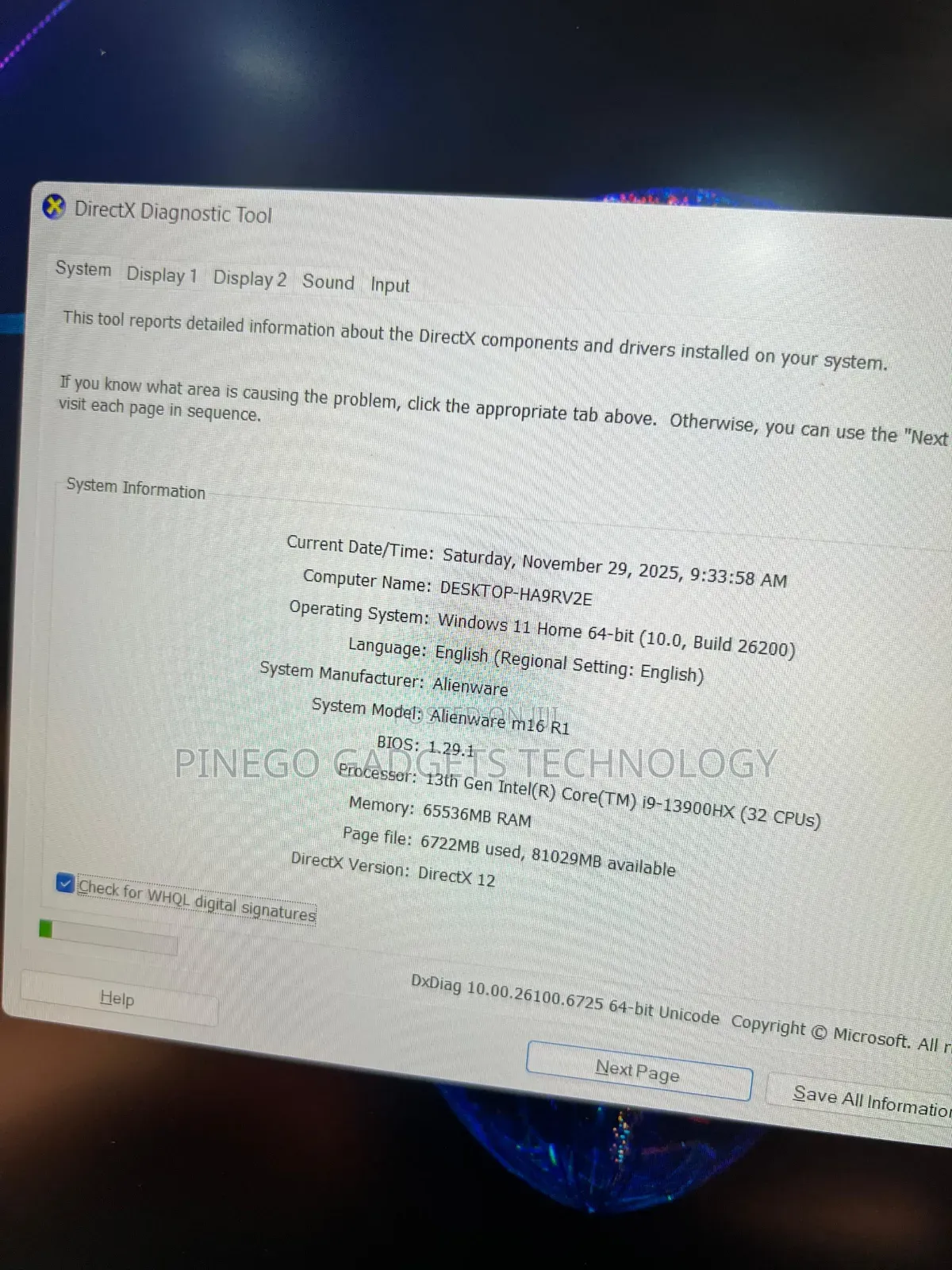 Laptop Dell Alienware M16 R1 64GB Intel Core I9 SSD 2T