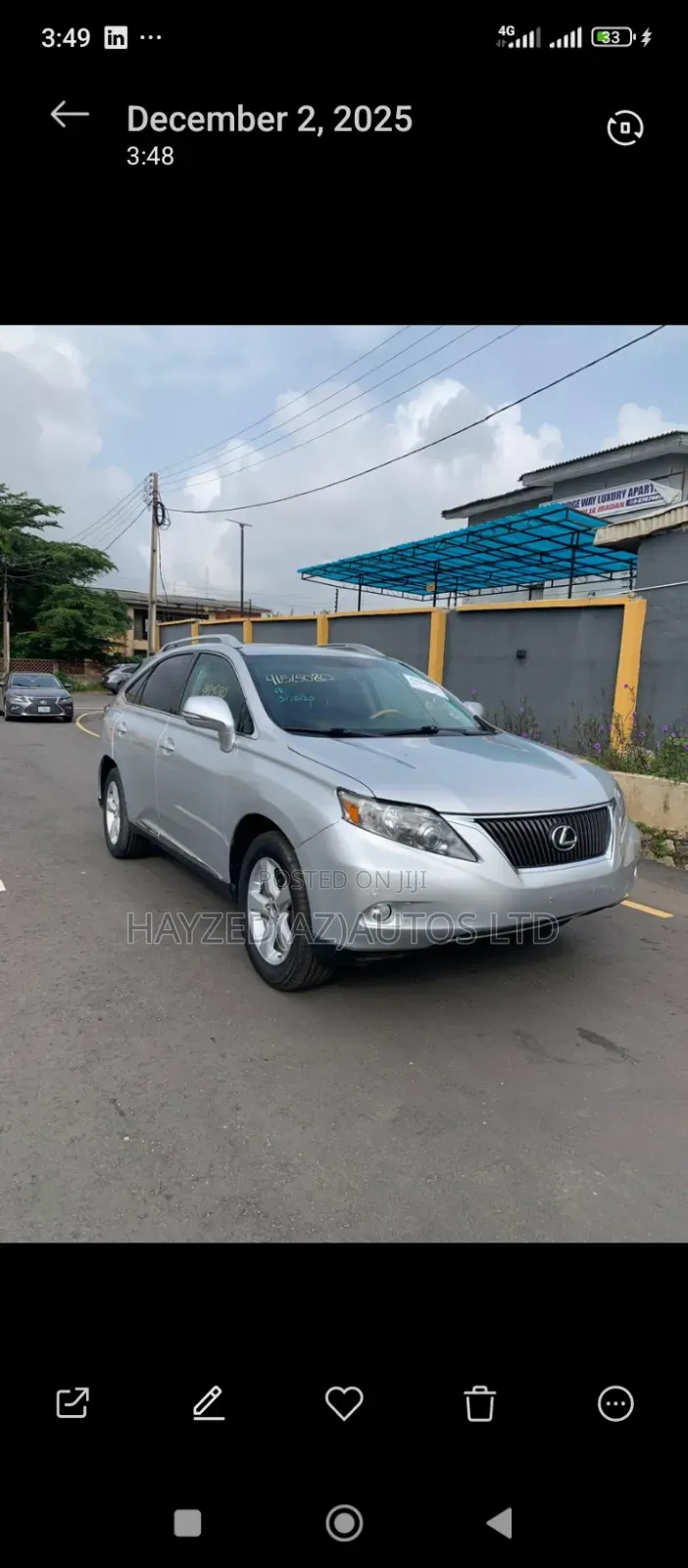 Lexus RX 350 AWD 2012 Silver