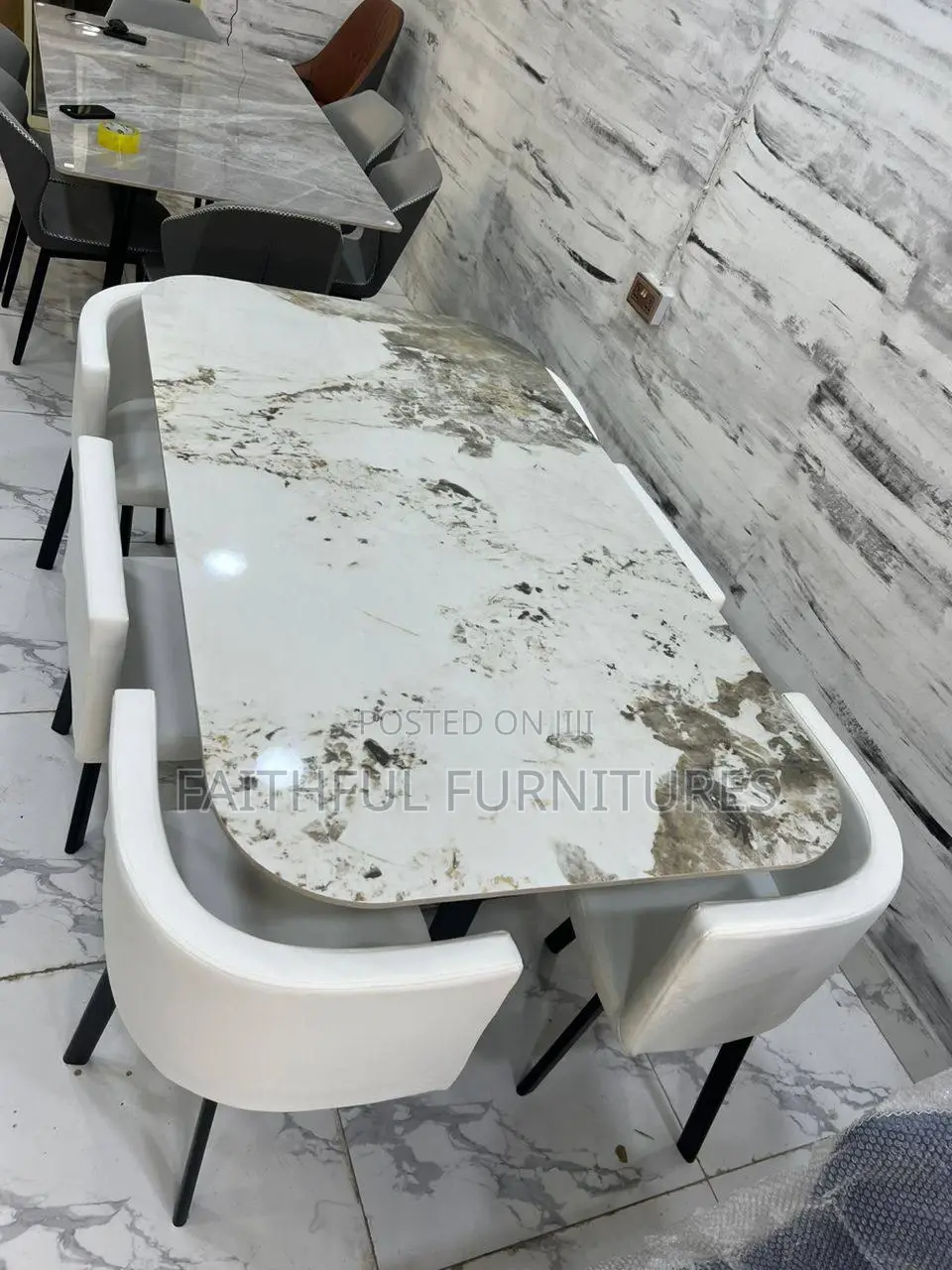 Marble Dining Table and Chairs
