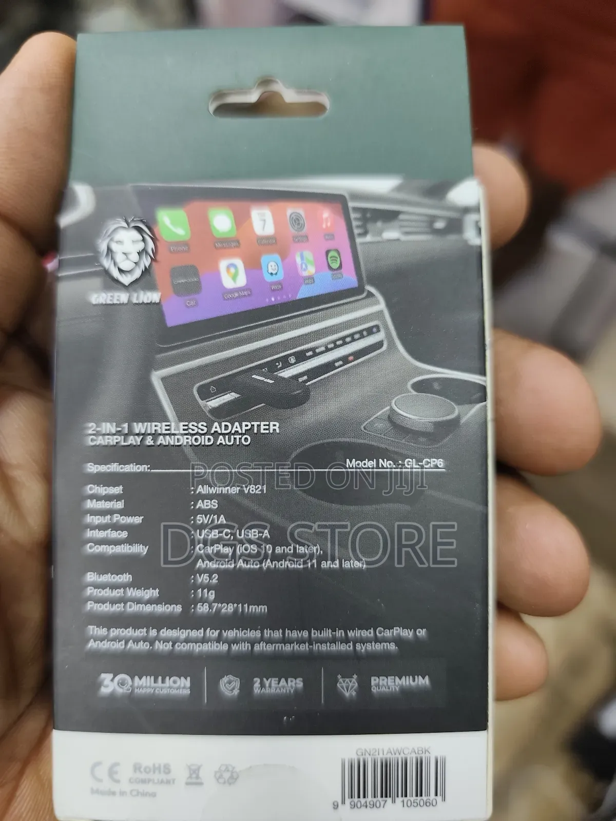 Green Lion 2in1 Wireless Carplay Adapter Android Auto Adapter