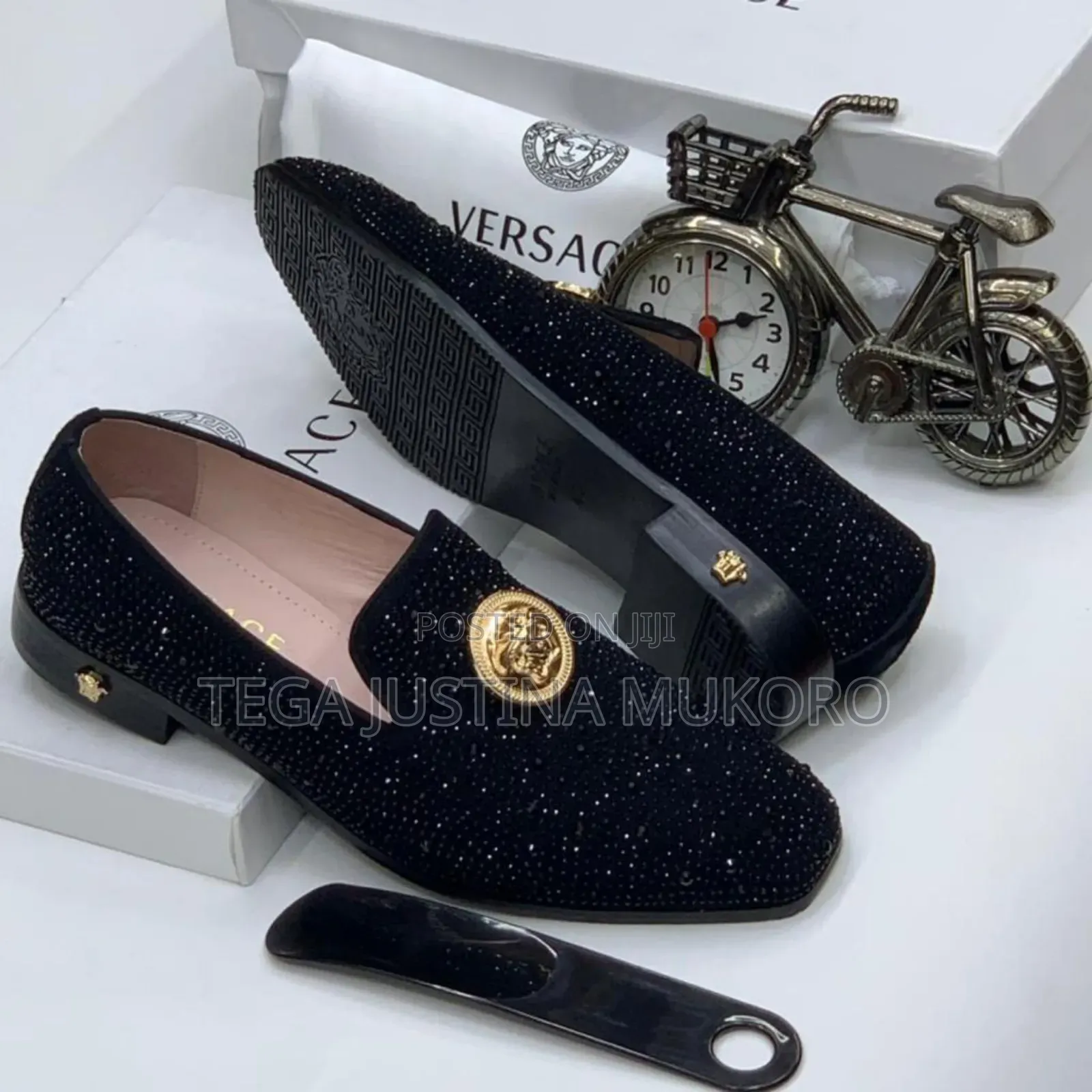 Latest Design Classic Studded Black Flat Shoes