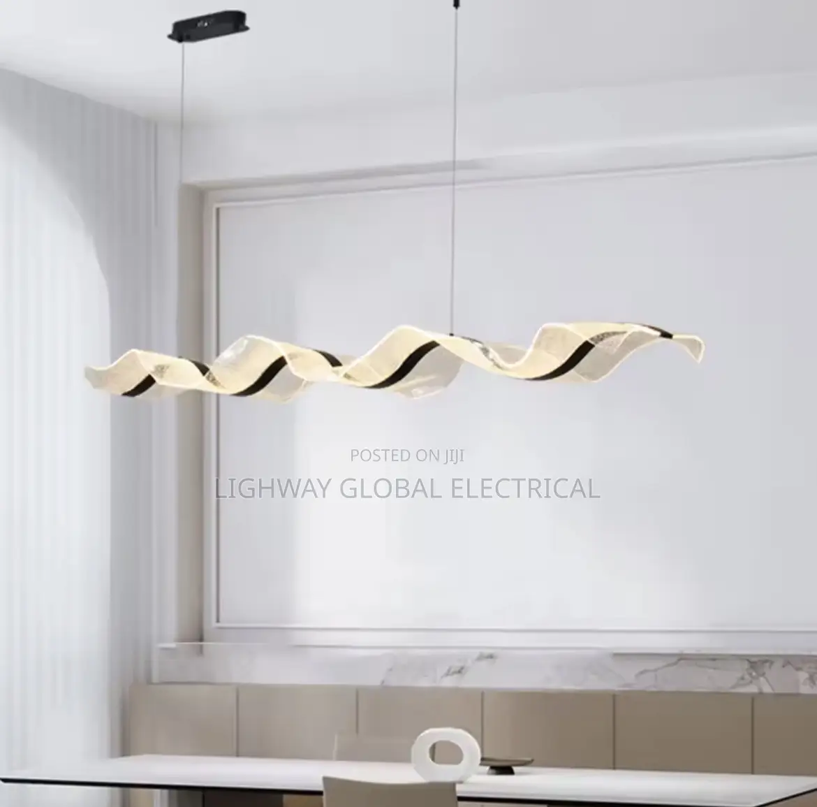 Nordic Creative Long Wave Design Chandelier