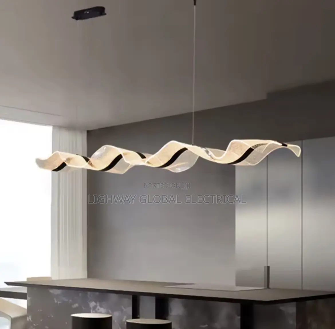Nordic Creative Long Wave Design Chandelier
