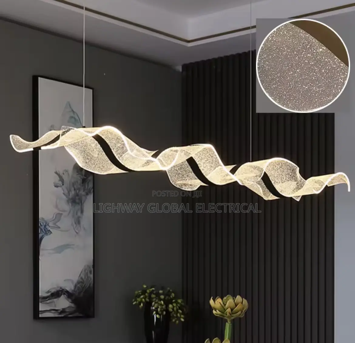 Nordic Creative Long Wave Design Chandelier