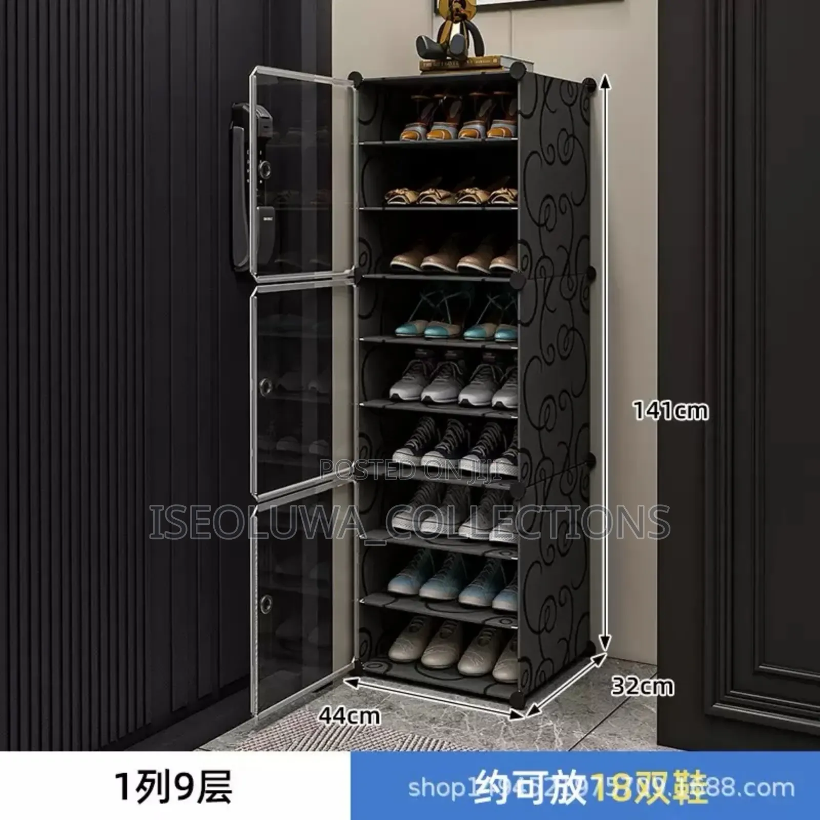 9-Step Slim Shoe Storage Cabinet With Doors