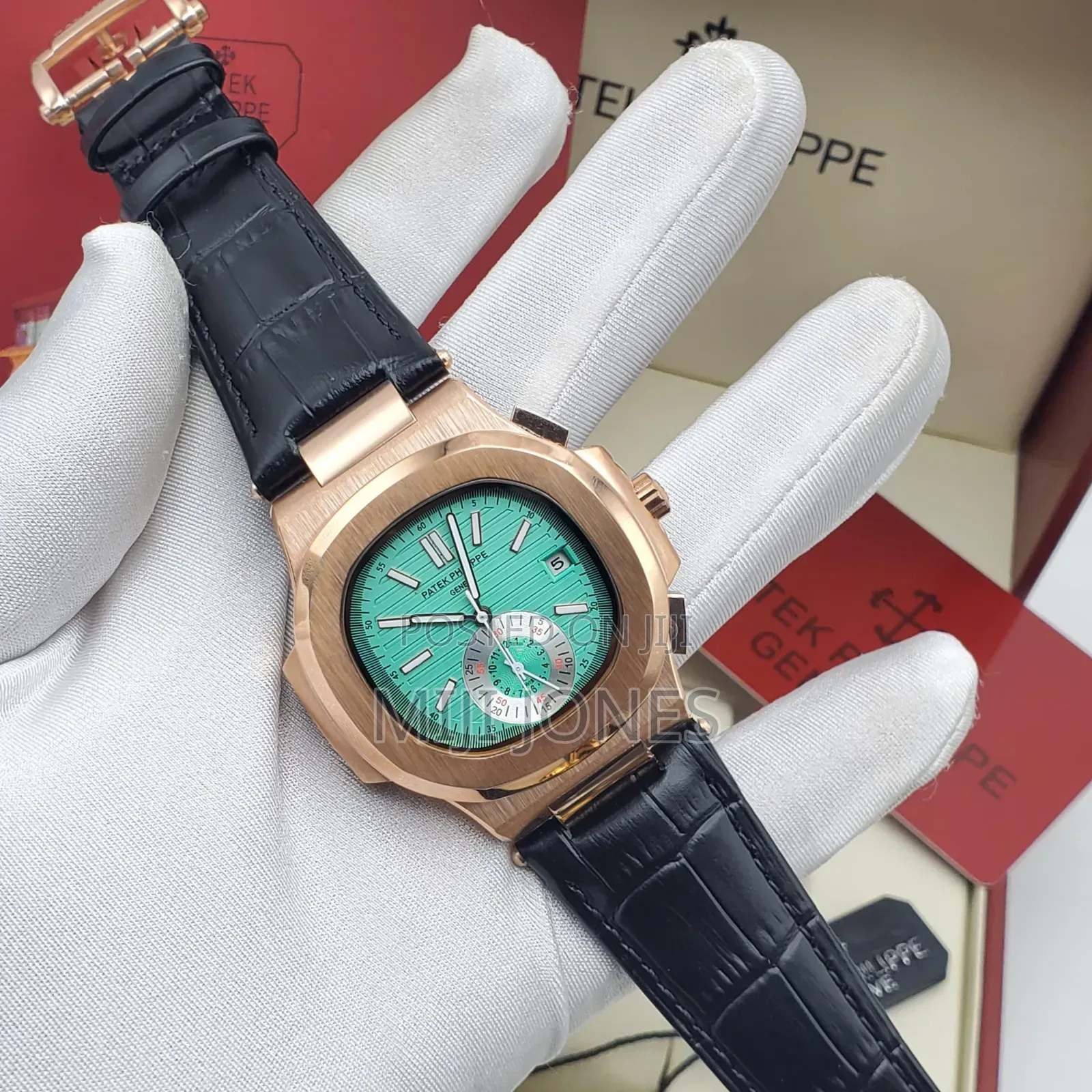 "Premium Patek Philippe Replica - Leather Strap Watch"