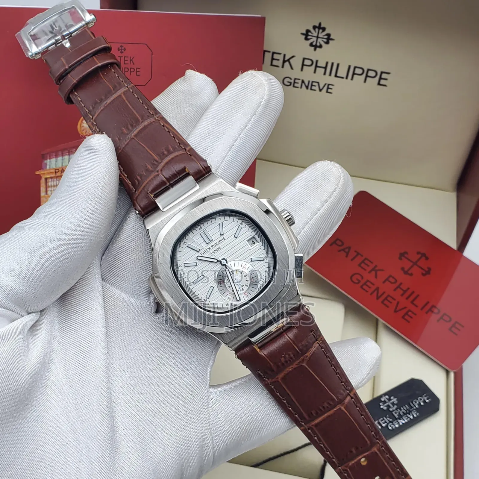 "Premium Patek Philippe Replica - Leather Strap Watch"