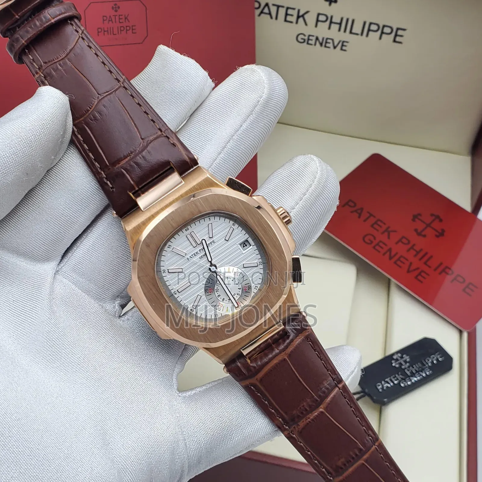 "Premium Patek Philippe Replica - Leather Strap Watch"
