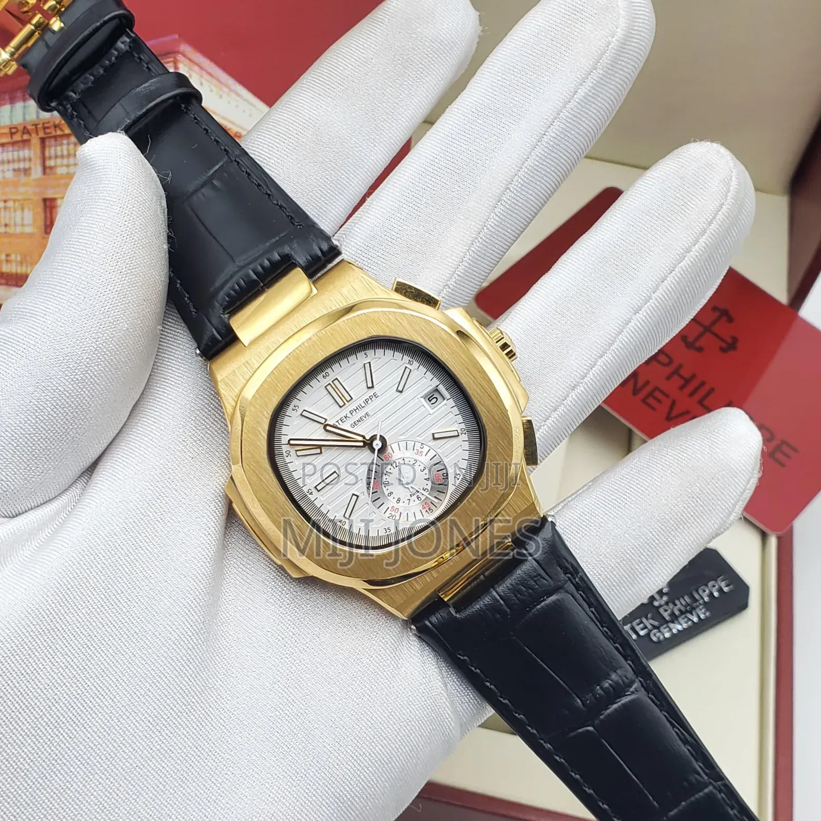 "Premium Patek Philippe Replica - Leather Strap Watch"