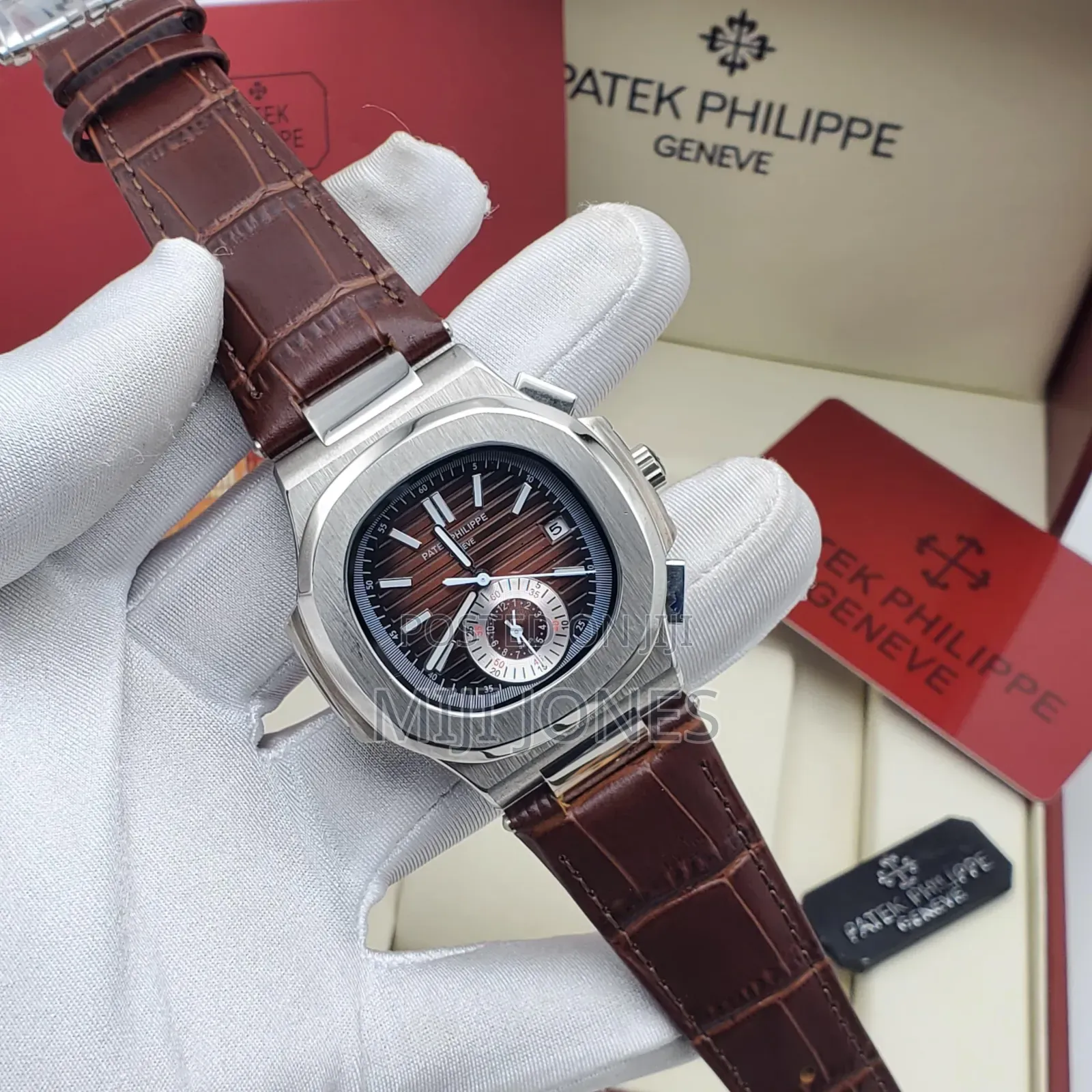 "Premium Patek Philippe Replica - Leather Strap Watch"