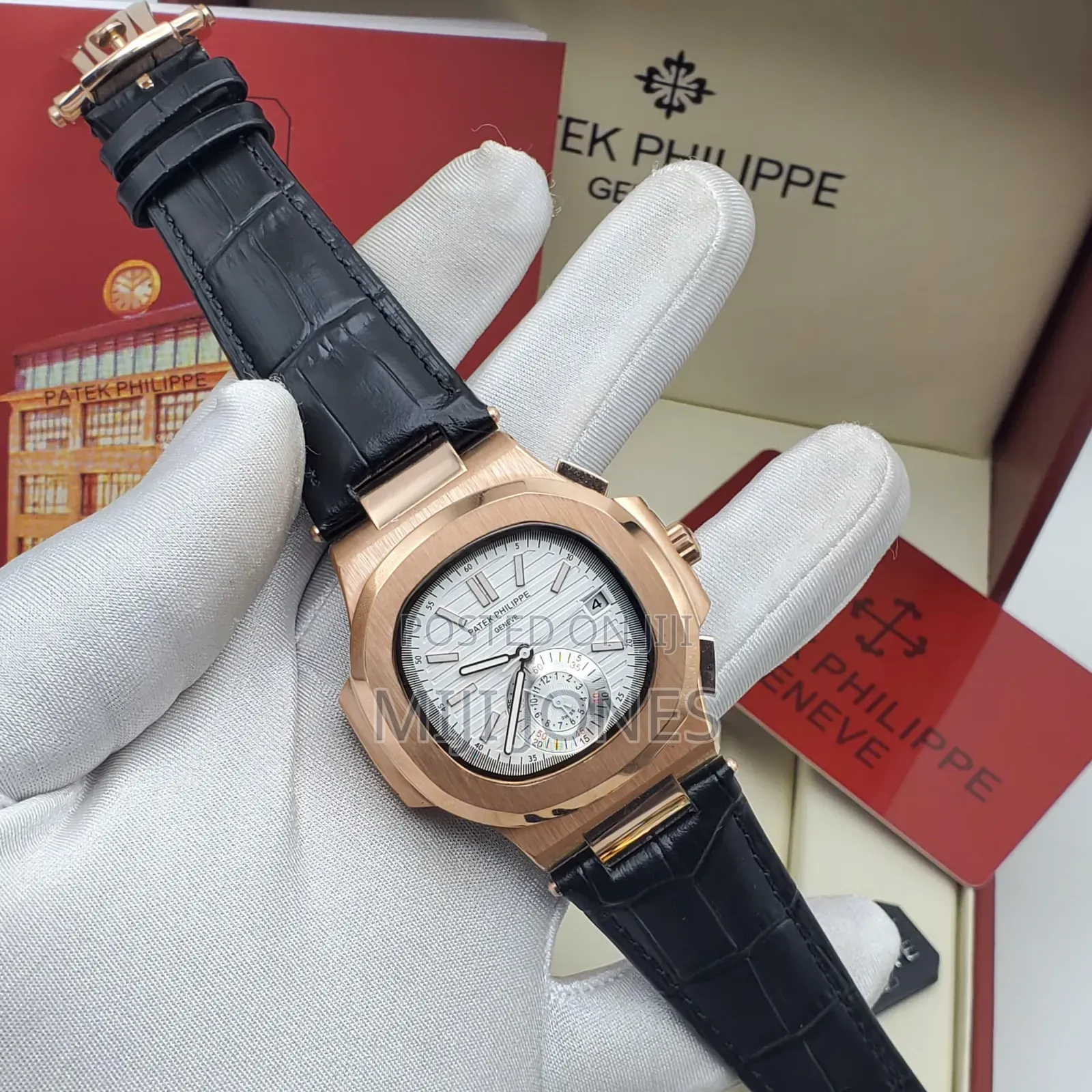 "Premium Patek Philippe Replica - Leather Strap Watch"